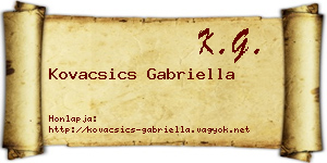 Kovacsics Gabriella névjegykártya